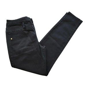 Refuge Hi-Waist Super Skinny Womens Size 12 Black Pants Faux Front Pockets